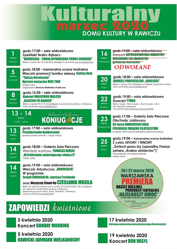 KULTURALNY MARZEC 2020 stronaW